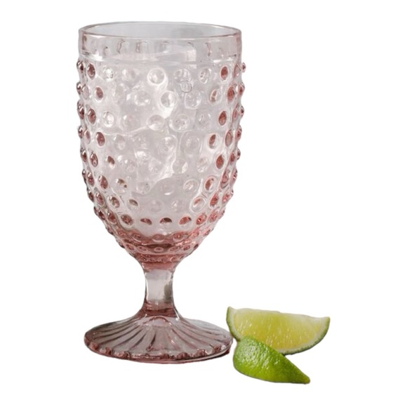 Martha Stewart Chauncey Hobnail Goblet in Pink (Set of Two) - Picture 2 of 7